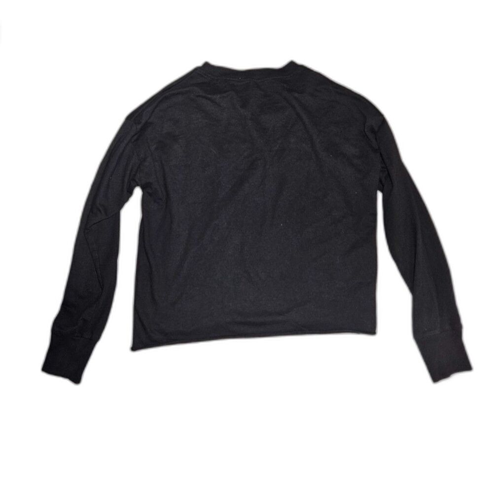 Women's Black Lace-Up cropped Sweatshirt Top Size Small